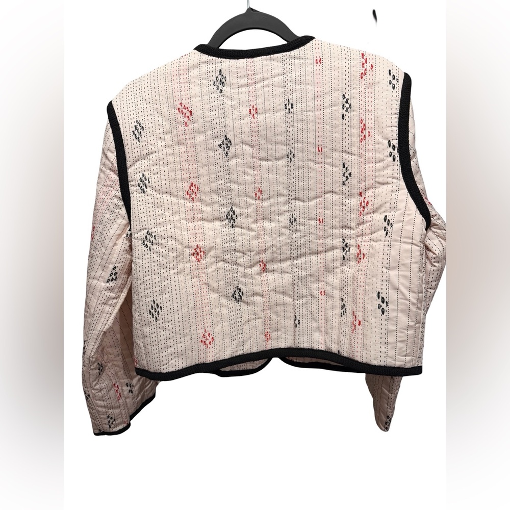 Commense Pink Patterned Jacket with Black Edges N… - image 5